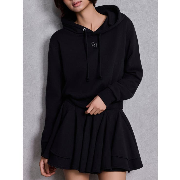 ブラック | GGプレートドッキングフレアスウェットワンピース | GYDA