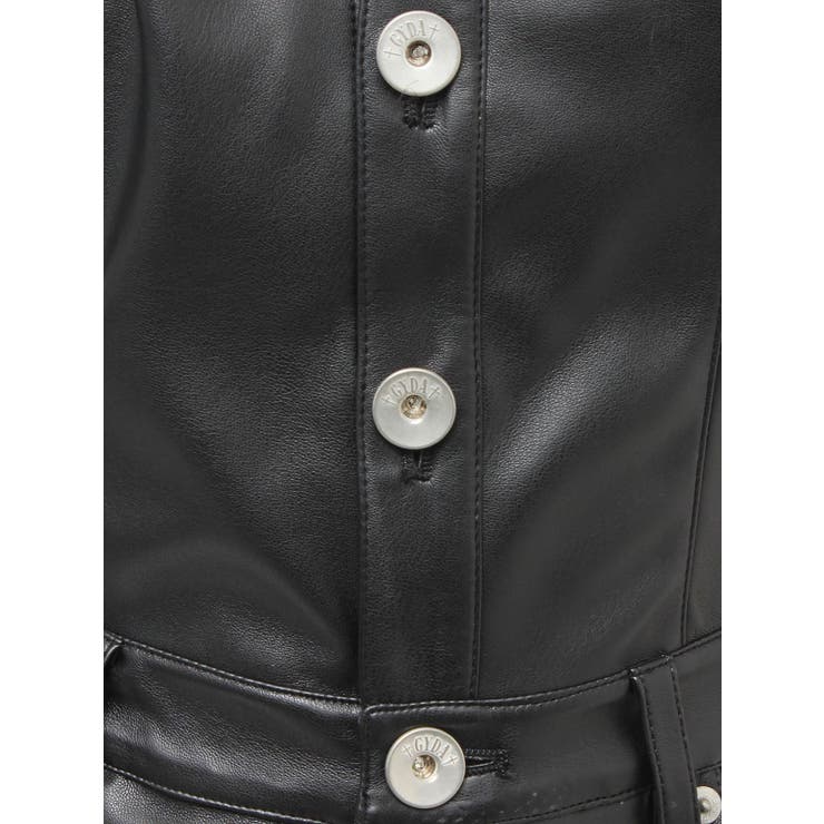 BACKリボンフェイクレザースカートライクミニワンピース | GYDA | 詳細画像17 