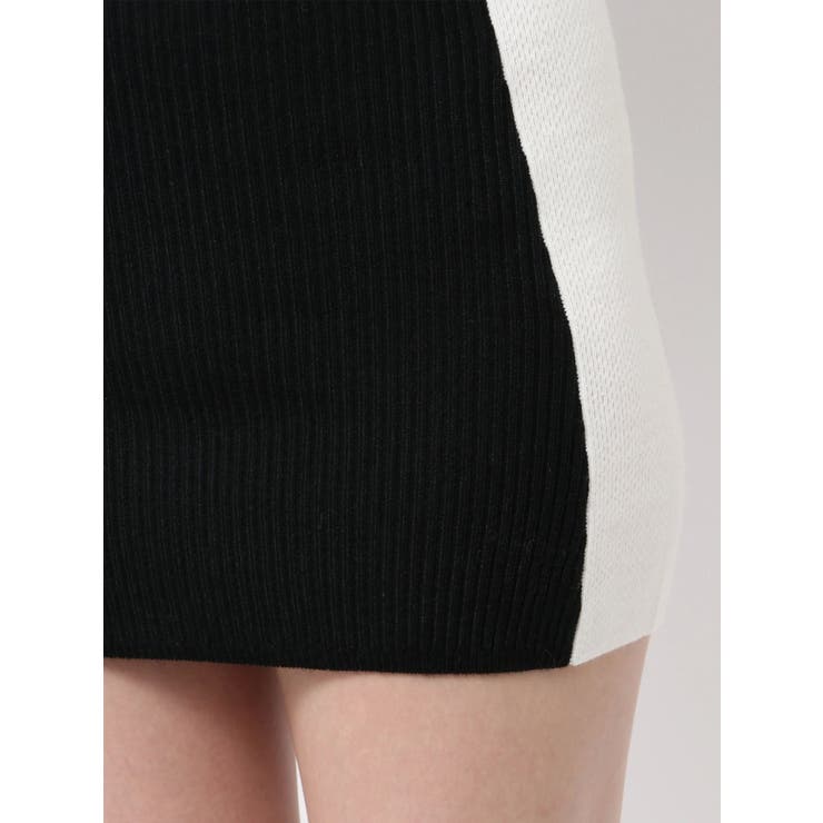 BICOLOR WIDE LINEハーフZIPニットワンピース | GYDA | 詳細画像23 