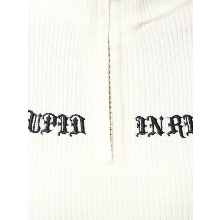 BICOLOR WIDE LINEハーフZIPニットワンピース | GYDA | 詳細画像26 