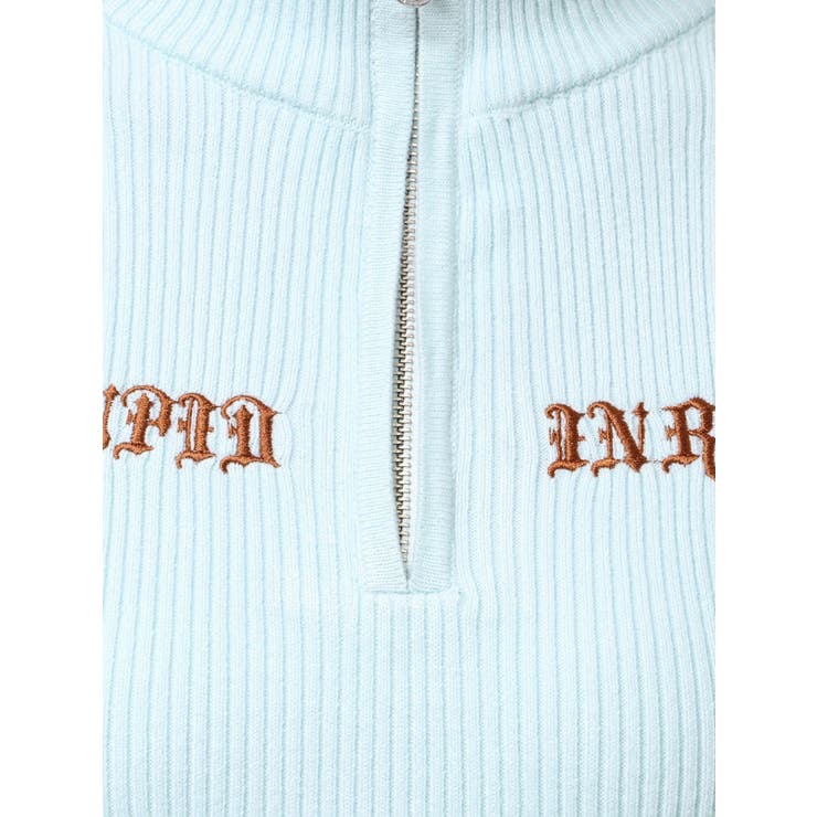 BICOLOR WIDE LINEハーフZIPニットワンピース | GYDA | 詳細画像27 