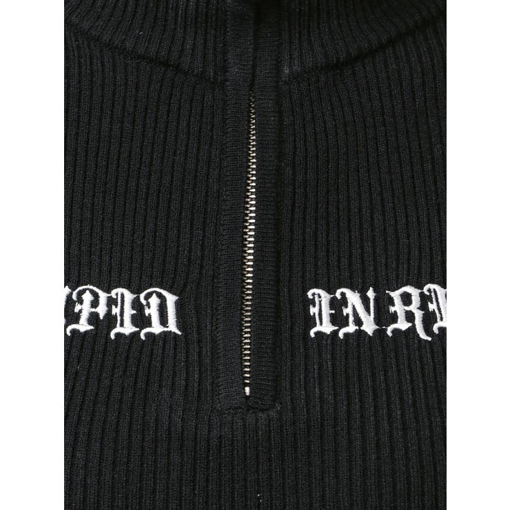 BICOLOR WIDE LINEハーフZIPニットワンピース | GYDA | 詳細画像28 