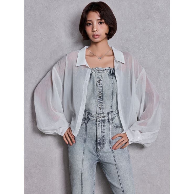 BACKリボンデニムロンパース | GYDA | 詳細画像10 