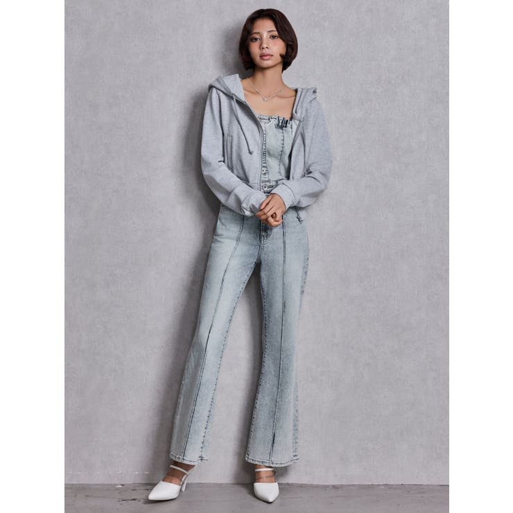 BACKリボンデニムロンパース | GYDA | 詳細画像14 