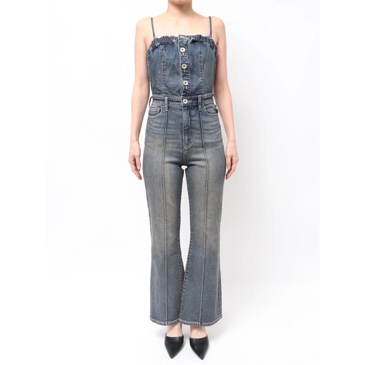 BACKリボンデニムロンパース | GYDA | 詳細画像22 