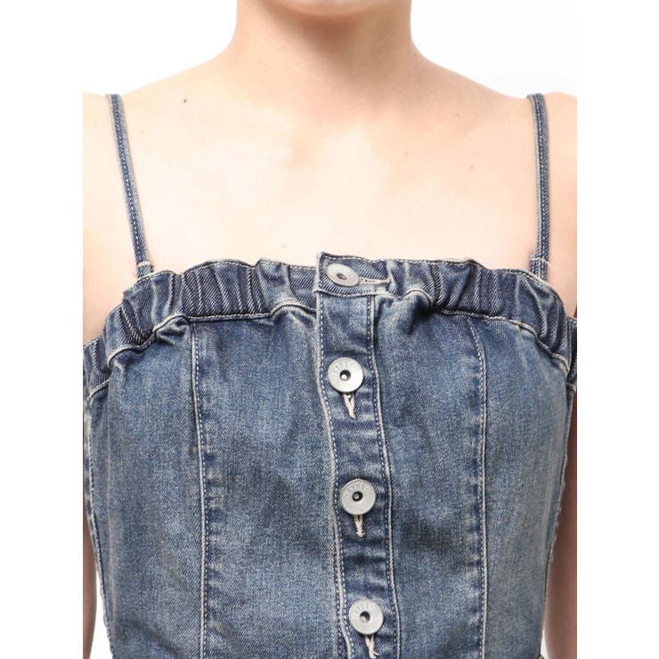 BACKリボンデニムロンパース | GYDA | 詳細画像25 