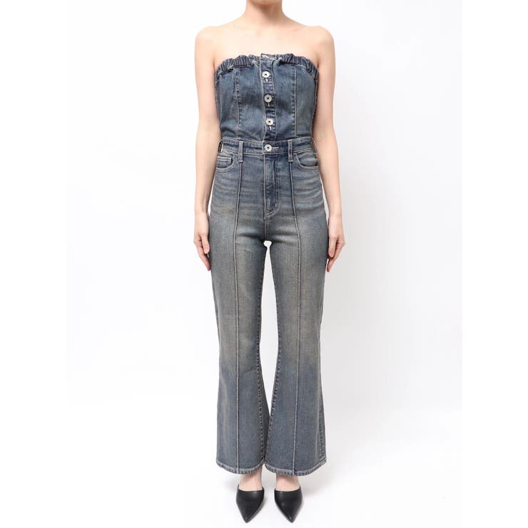 BACKリボンデニムロンパース | GYDA | 詳細画像30 