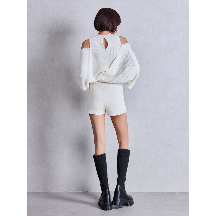 アームギャザーレイヤードニットロンパース | GYDA | 詳細画像11 