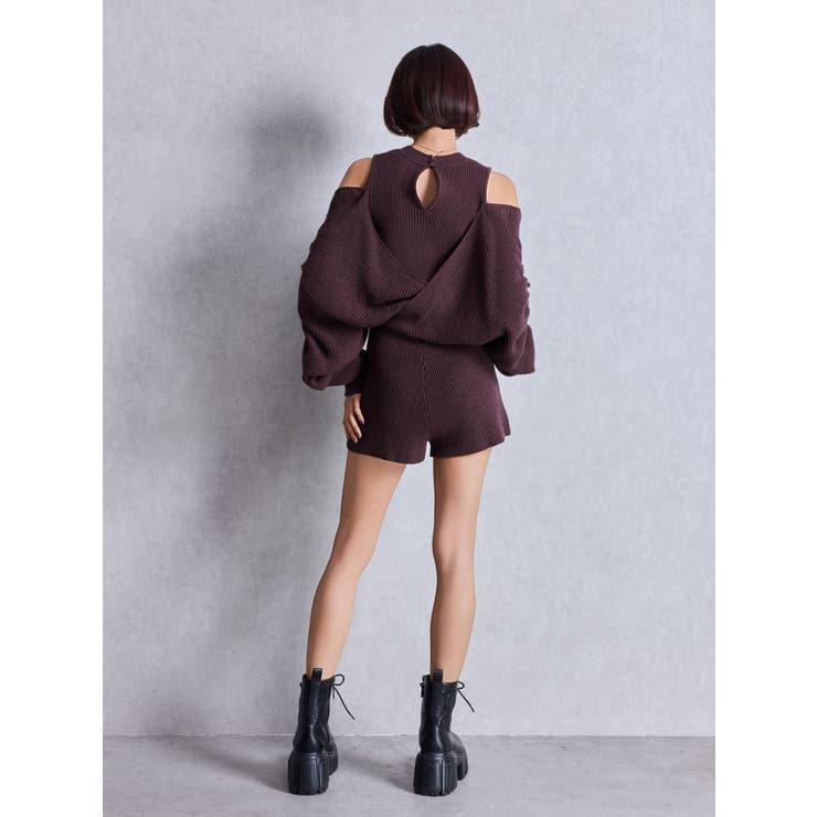 アームギャザーレイヤードニットロンパース | GYDA | 詳細画像15 