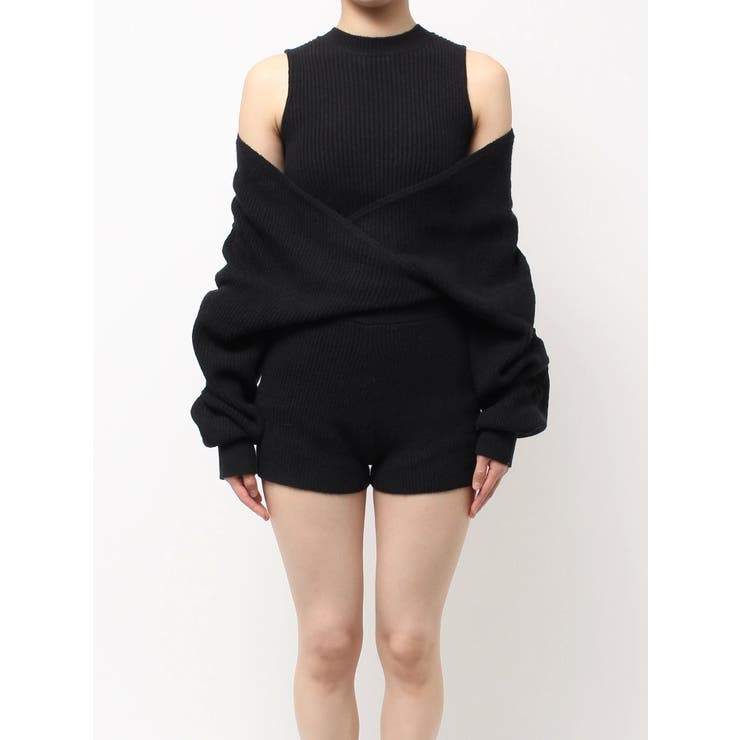 アームギャザーレイヤードニットロンパース | GYDA | 詳細画像16 