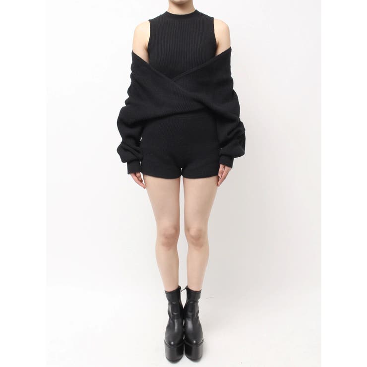 アームギャザーレイヤードニットロンパース | GYDA | 詳細画像23 