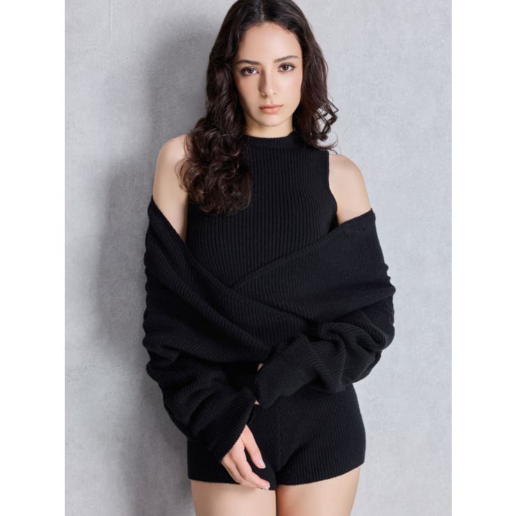 アームギャザーレイヤードニットロンパース | GYDA | 詳細画像6 