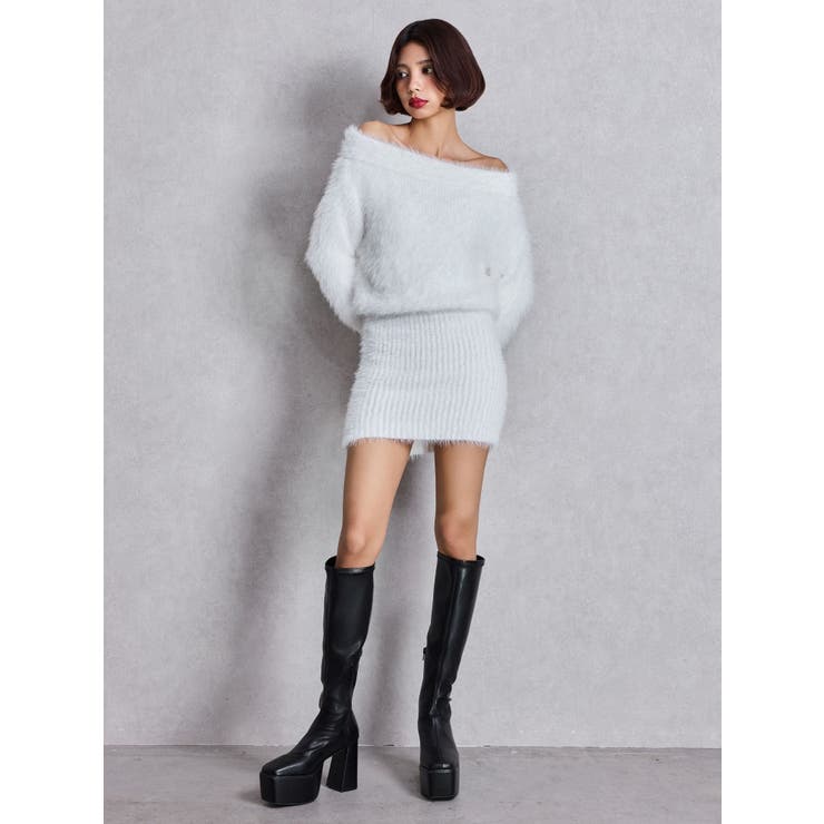 オフショルデザインシャギーニットワンピース | GYDA | 詳細画像12 