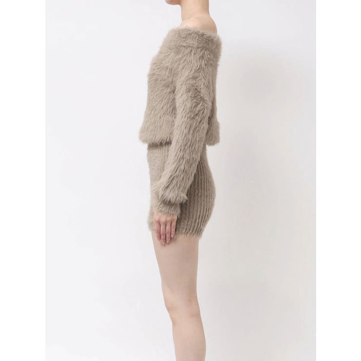 オフショルデザインシャギーニットワンピース | GYDA | 詳細画像15 