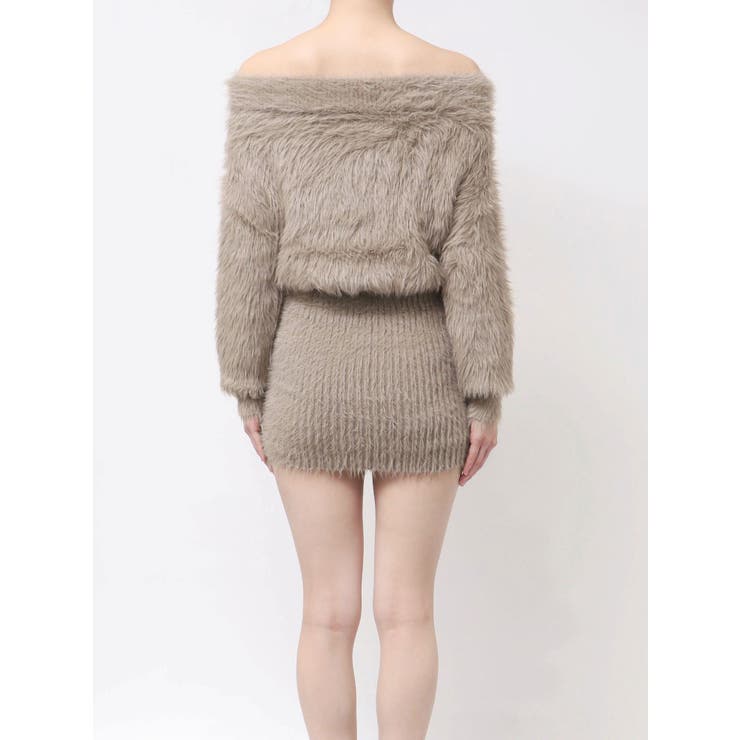 オフショルデザインシャギーニットワンピース | GYDA | 詳細画像16 