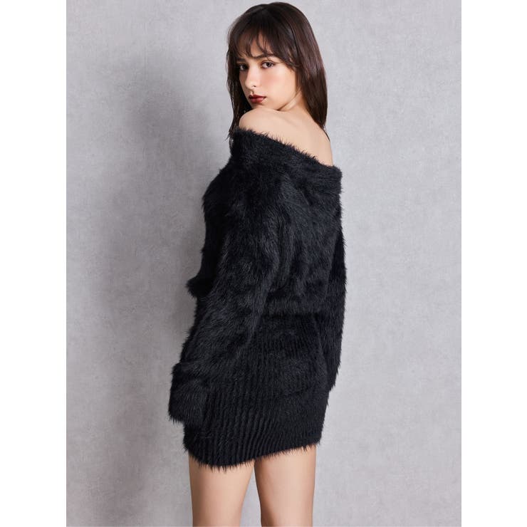 オフショルデザインシャギーニットワンピース | GYDA | 詳細画像7 