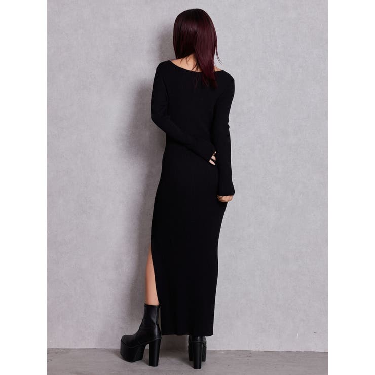 GGプレート long sleeve LONGニットワンピース | GYDA | 詳細画像10 