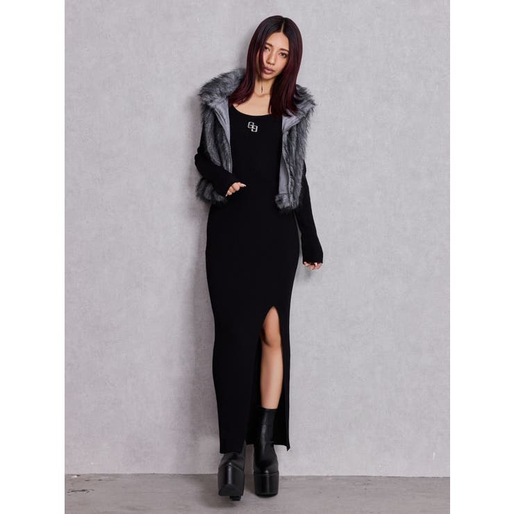 GGプレート long sleeve LONGニットワンピース | GYDA | 詳細画像11 