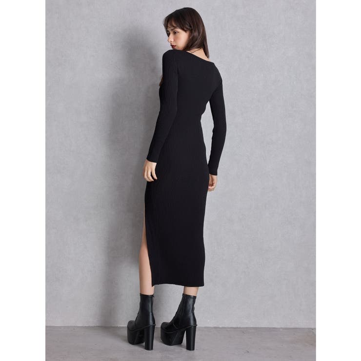 GGプレート long sleeve LONGニットワンピース | GYDA | 詳細画像3 