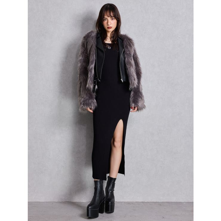 GGプレート long sleeve LONGニットワンピース | GYDA | 詳細画像4 