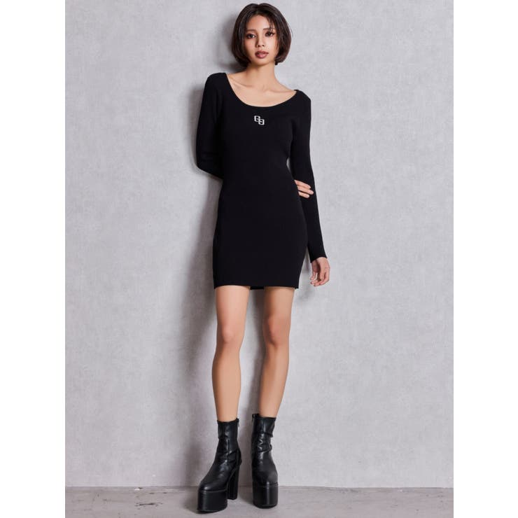 GGプレート long sleeveニットワンピース | GYDA | 詳細画像4 