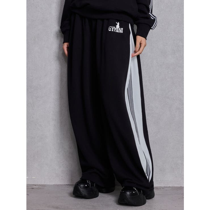 ブラック | GYMINI BUNNYラインスウェットパンツ | GYDA
