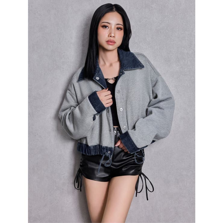 GG drawstring fake leatherショートパンツ | GYDA | 詳細画像12 