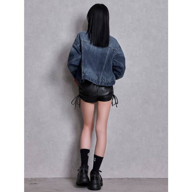 GG drawstring fake leatherショートパンツ | GYDA | 詳細画像18 