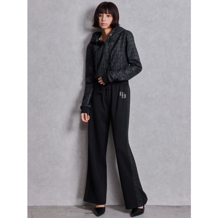 GG chain glitter print straightパンツ | GYDA | 詳細画像3 