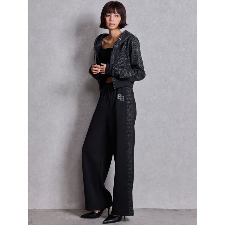 GG chain glitter print straightパンツ | GYDA | 詳細画像5 