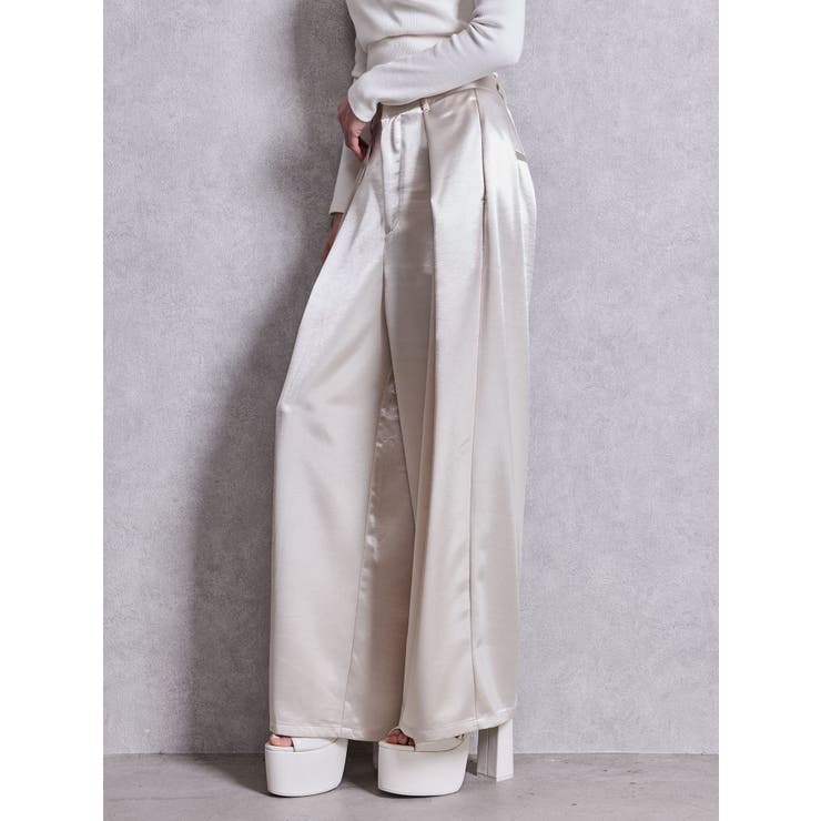 サテンタックワイドパンツ | GYDA | 詳細画像10 