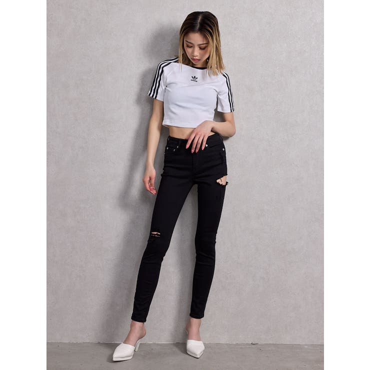 ミドルウエストSIDE RIPPEDカラースキニーパンツ | GYDA | 詳細画像12 