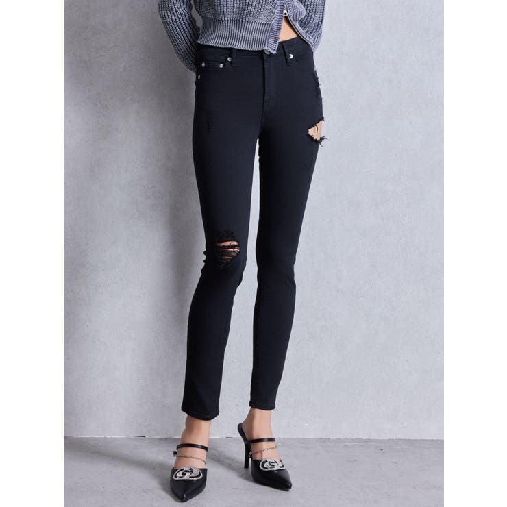 ミドルウエストSIDE RIPPEDカラースキニーパンツ | GYDA | 詳細画像14 