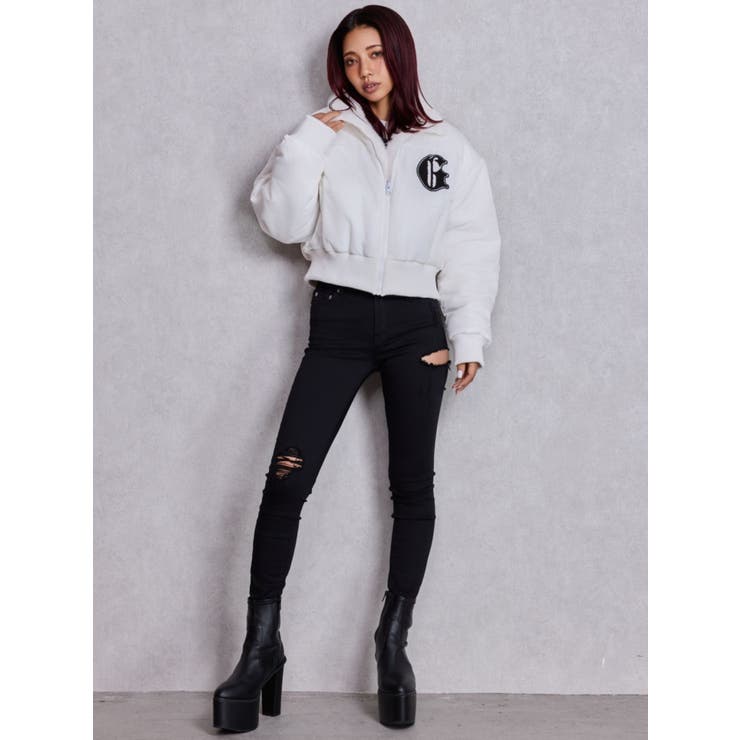 ミドルウエストSIDE RIPPEDカラースキニーパンツ | GYDA | 詳細画像7 