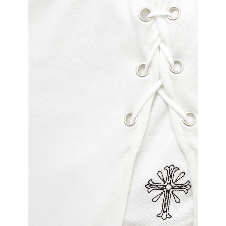 sacred edge crossレースアップロングスリットスウェットスカート | GYDA | 詳細画像23 