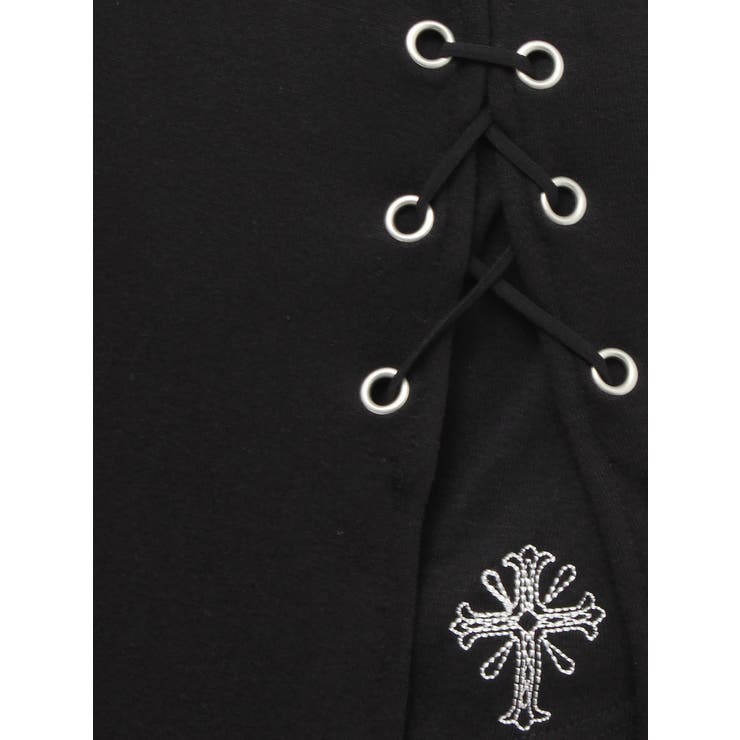 sacred edge crossレースアップロングスリットスウェットスカート | GYDA | 詳細画像25 