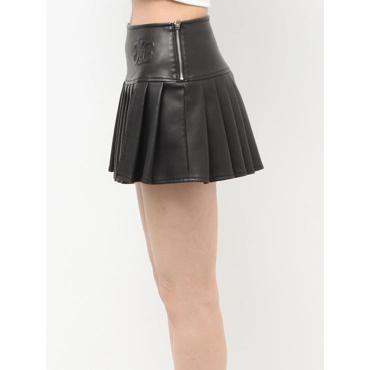 スリットフェイクレザープリーツスカートライクショートパンツ | GYDA | 詳細画像18 