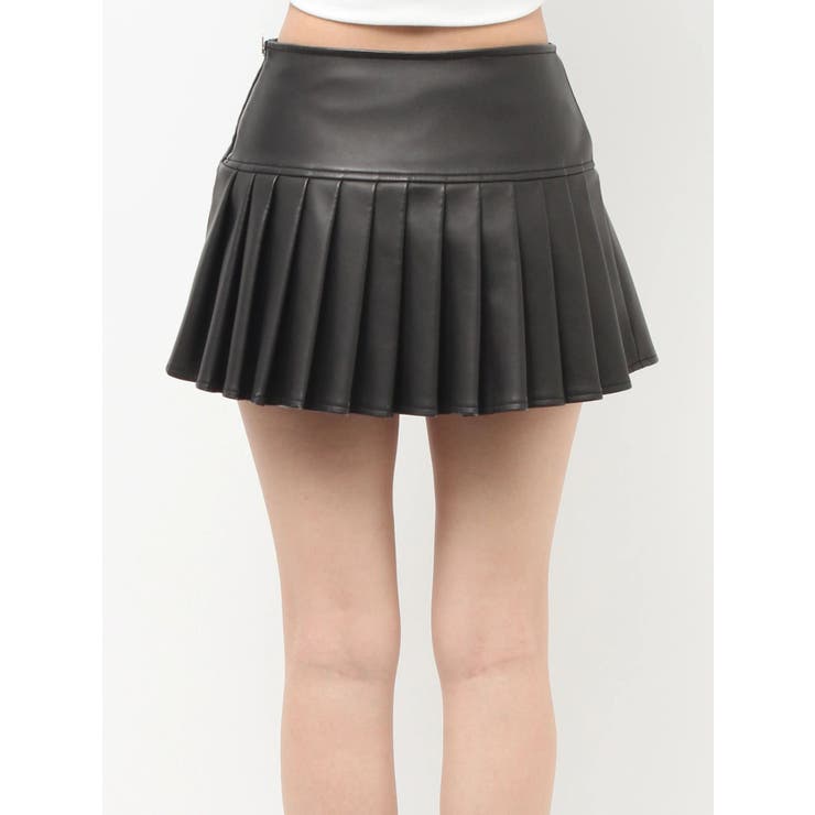 スリットフェイクレザープリーツスカートライクショートパンツ | GYDA | 詳細画像19 