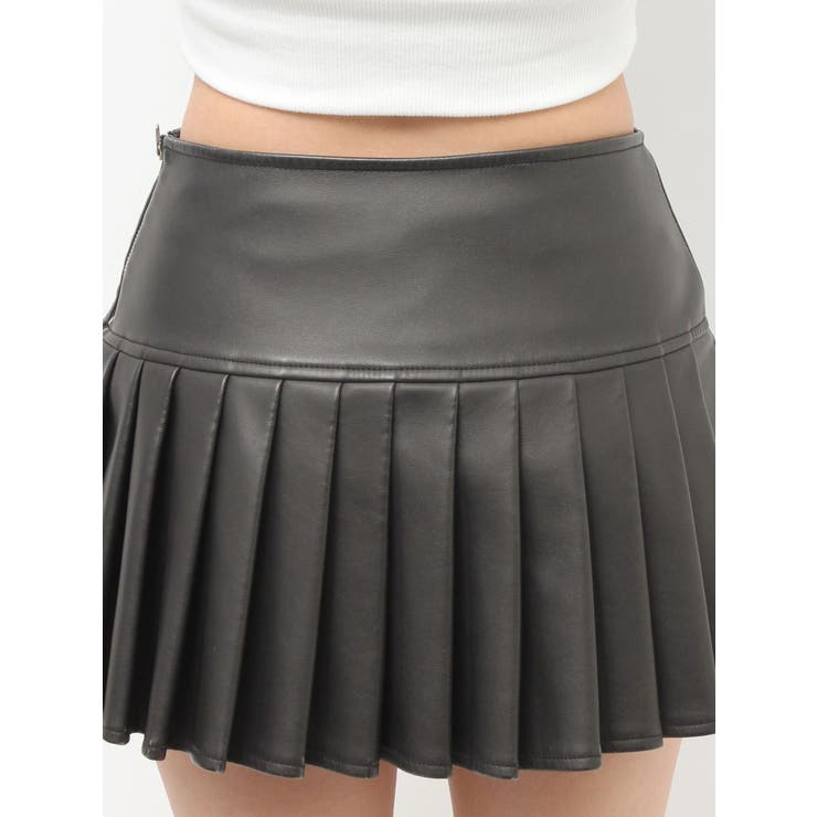 スリットフェイクレザープリーツスカートライクショートパンツ | GYDA | 詳細画像20 