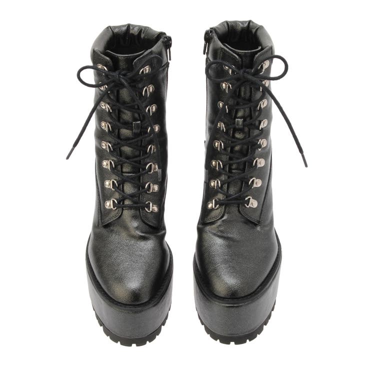 shiny lace upタンクソールショートブーツ | GYDA | 詳細画像34 