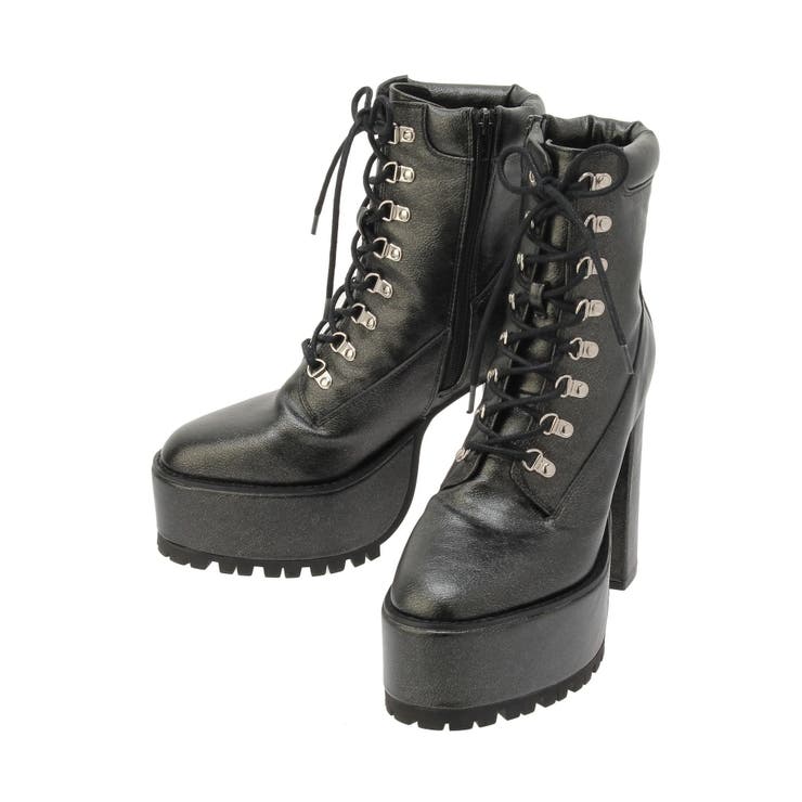 shiny lace upタンクソールショートブーツ | GYDA | 詳細画像40 