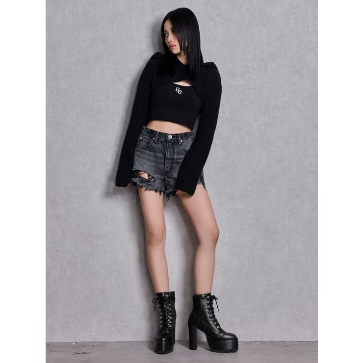 shiny lace upタンクソールショートブーツ | GYDA | 詳細画像7 