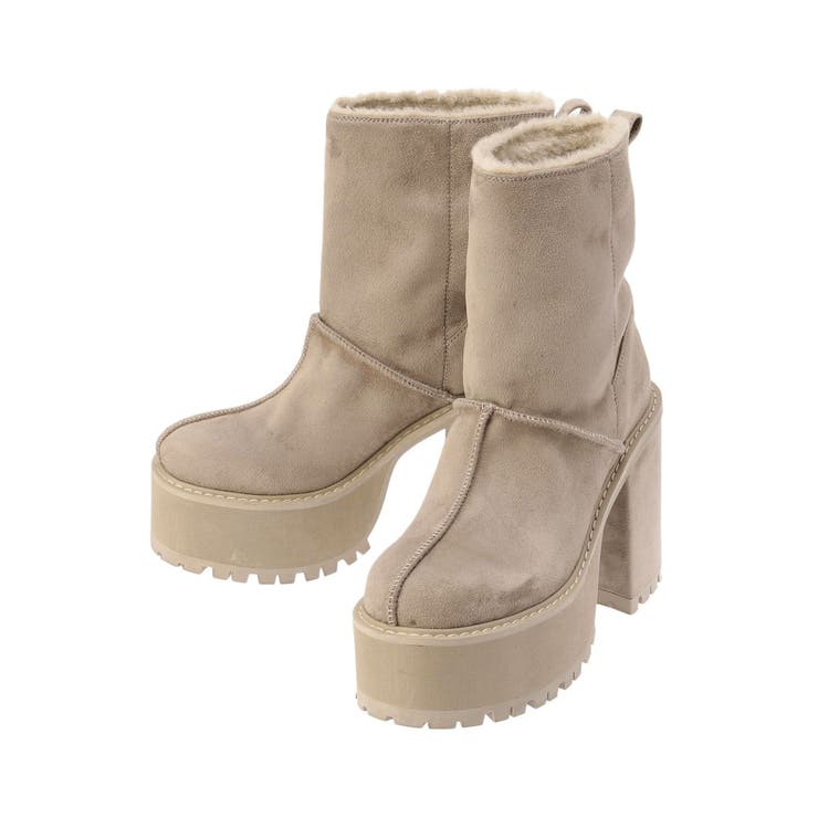 フェイクムートンplatformショートブーツ | GYDA | 詳細画像27 