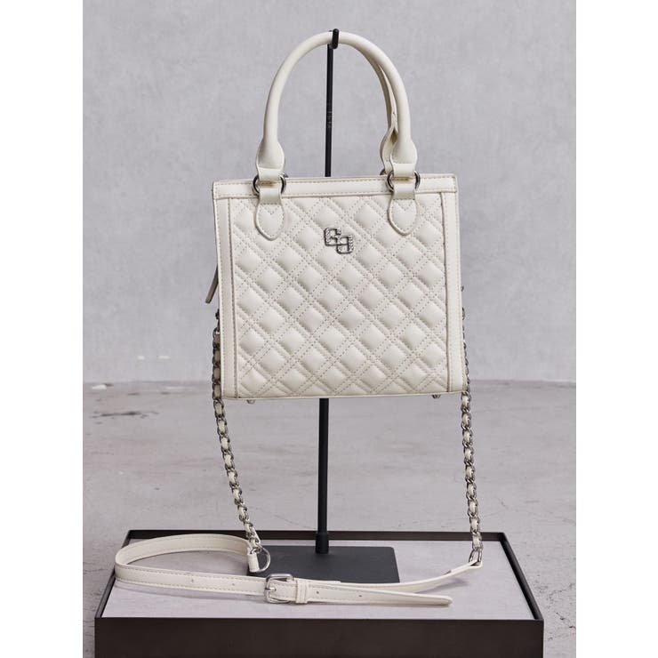 GYDA ラインストーンキルティングBAG ホワイト 限定商品 ZOZO限定！！】ラインストーンキルティングBAG（ショルダーバッグ