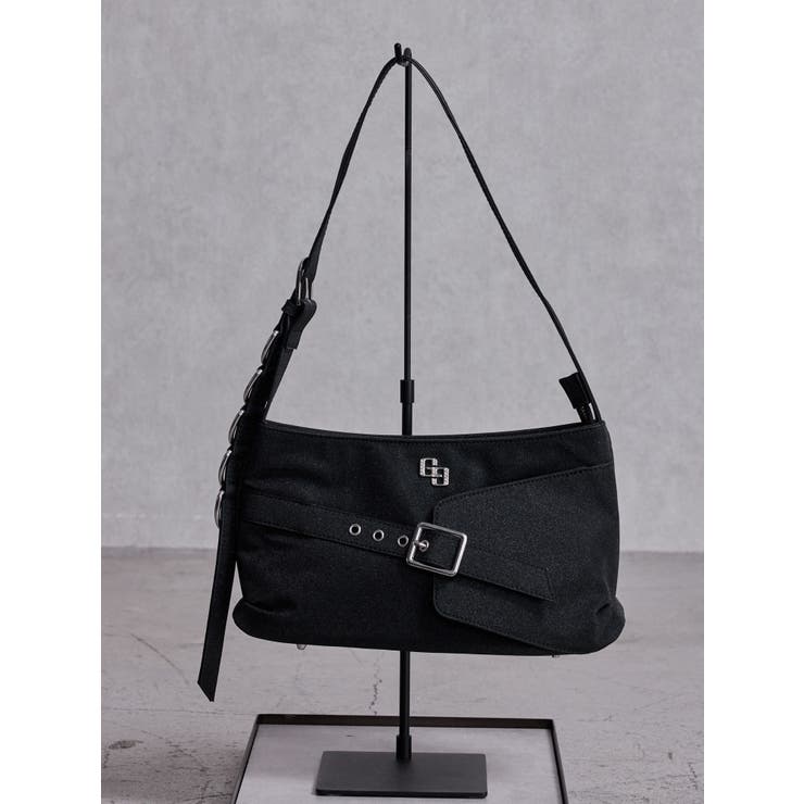ブラック | GG belt design glitter BAG | GYDA