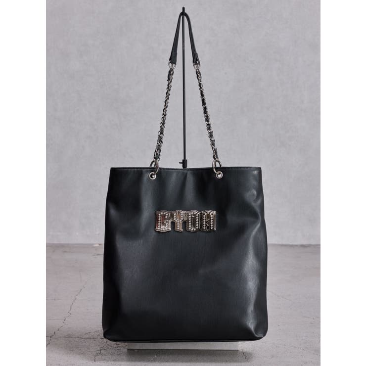 ブラック | GYDAbijouプレートチェーントートBAG | GYDA