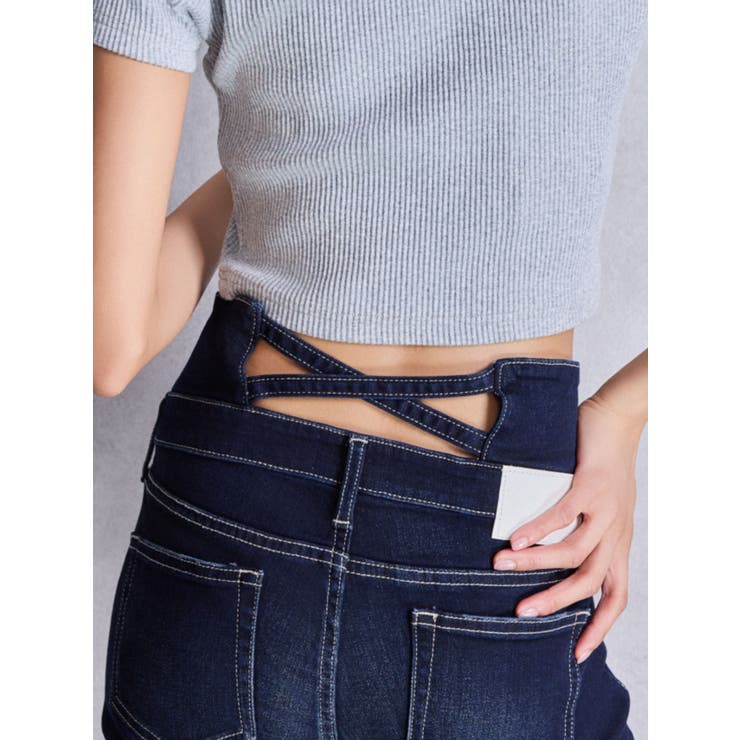 NEWハイウエストBACKクロスフレアパンツ | GYDA | 詳細画像2 