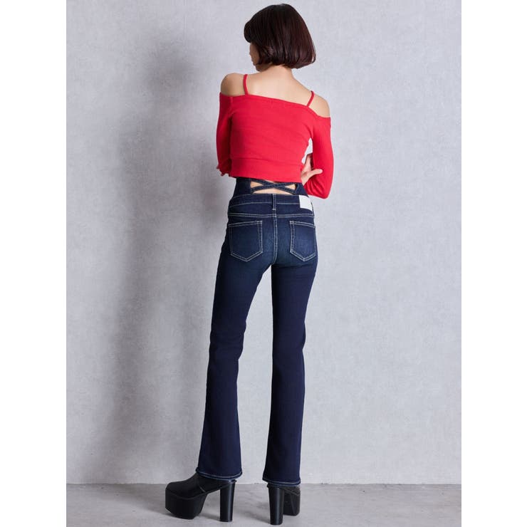 NEWハイウエストBACKクロスフレアパンツ | GYDA | 詳細画像5 