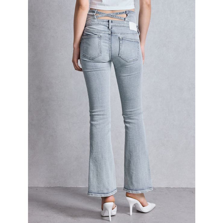 アイスブルー | NEWハイウエストBACKクロスフレアパンツ | GYDA