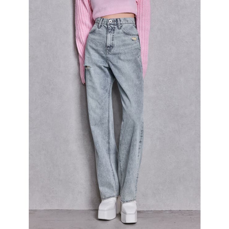 ハイウエストBACK LACE UPストレートデニムパンツ | GYDA | 詳細画像19 